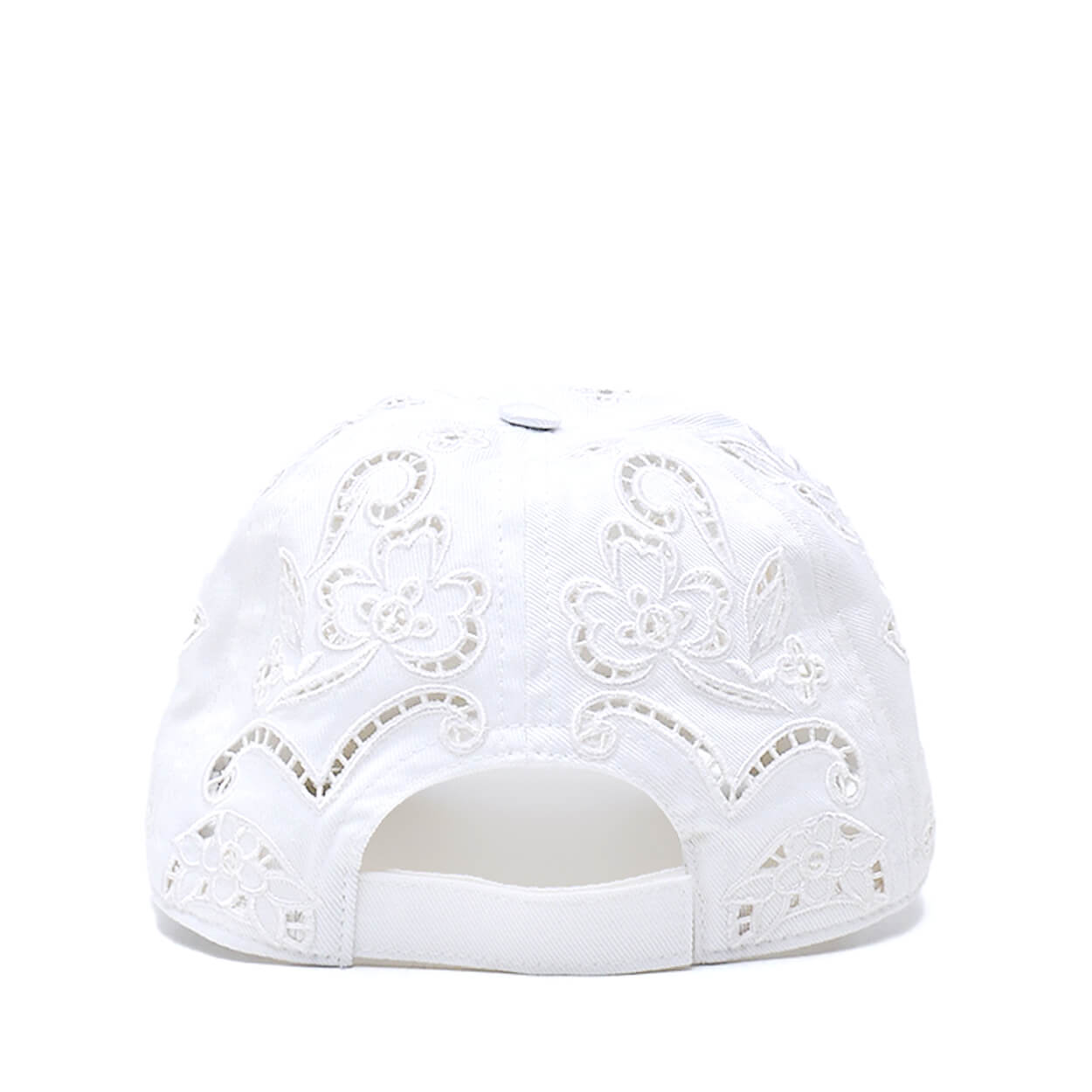 Dolce & Gabbana - Cotton Blend Eyelet Lace Baseball Hat In White Size 58